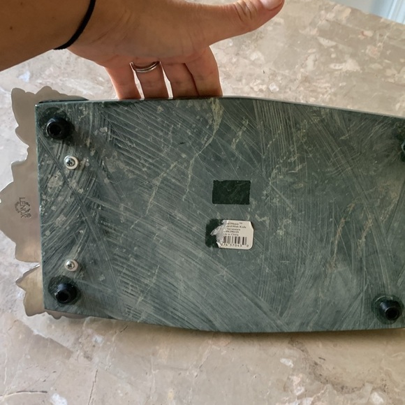 Lenox cheese cutting‎ board grapes vine green silver marble - Picture 6 of 8